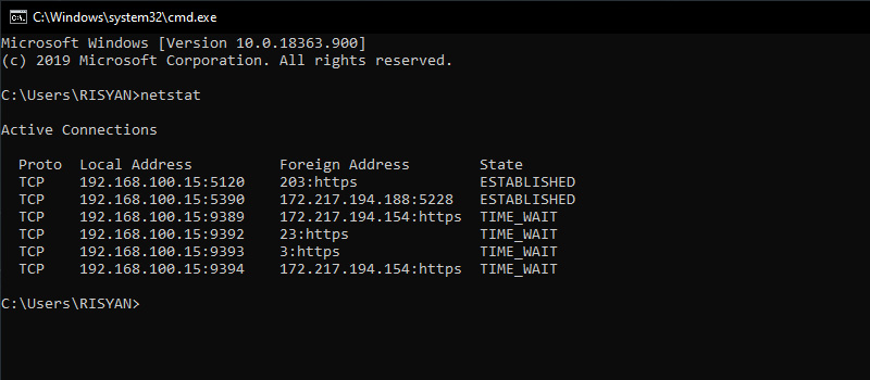 Pawn cmd. Active connections cmd.