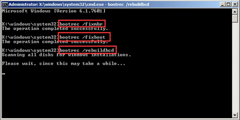 fix boot mbr windows 7 command prompt