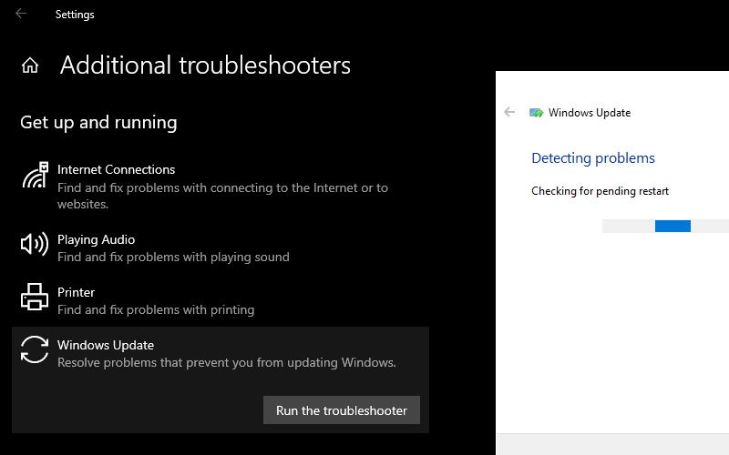 Windows update troubleshooter