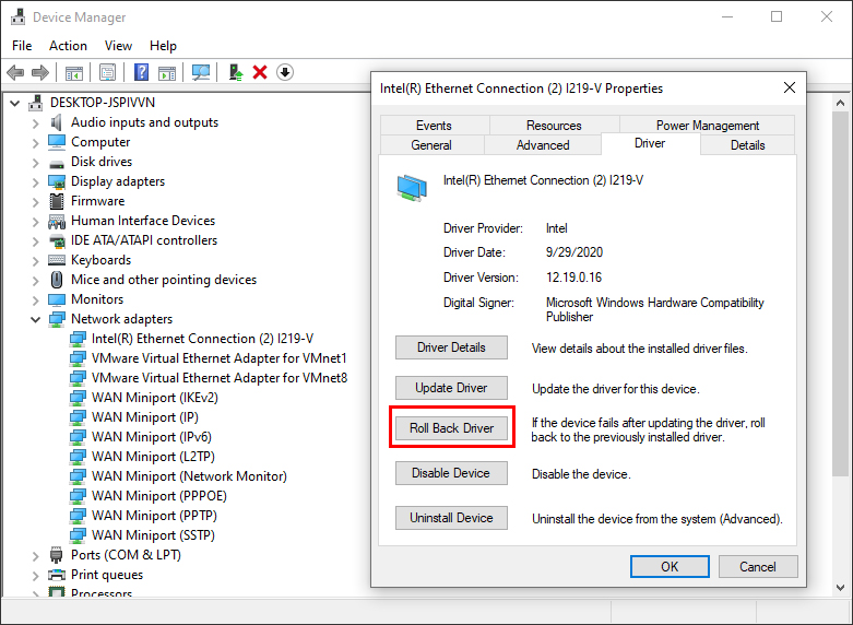 Rollback Driver Di Windows 10