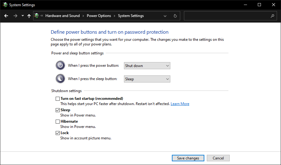 Firmware settings. Press the Windows Key for UEFI Firmware settings. Turn on fast Startup" in the Windows 11 Power settings. Turn on fast Startup" in the Windows Power settings.