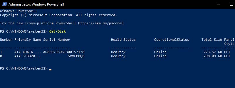 Невозможно gpt windows 10. Поддержка GPT POWERSHELL.